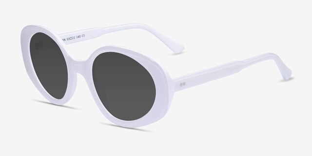 Intuition White AcetateSunglass Frames from EyeBuyDirect, Angle View