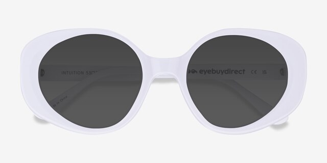 Intuition White AcetateSunglass Frames from EyeBuyDirect, Closed View