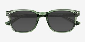 Percept Crystal Green Acétate Soleil de Lunette de vue d'EyeBuyDirect, Vue Rapprochée