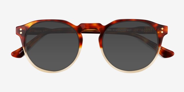 Begin Gradient Tortoise AcetateSunglass Frames from EyeBuyDirect, Closed View