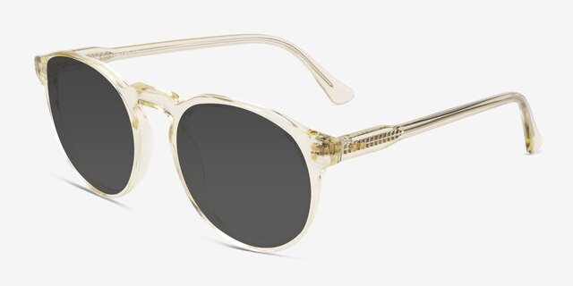 Begin Crystal Yellow AcetateSunglass Frames from EyeBuyDirect, Angle View