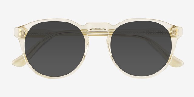 Begin Crystal Yellow AcetateSunglass Frames from EyeBuyDirect, Closed View