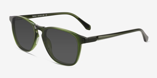 Tackle Crystal Green AcetateSunglass Frames from EyeBuyDirect, Angle View