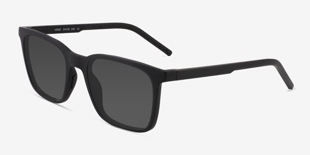 Verge Matte Black PlasticSunglass Frames from EyeBuyDirect, Angle View