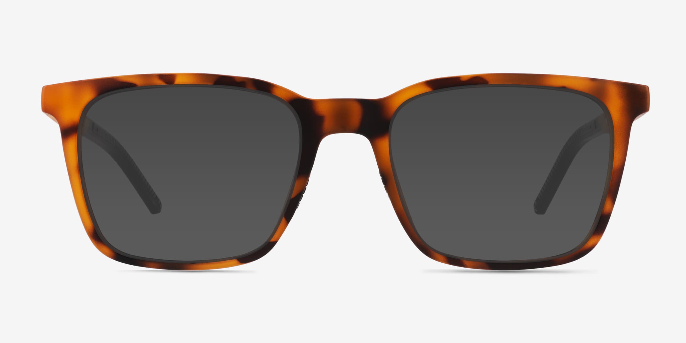 リボルト SUPER LIGHT FRAME BLK x Tortoise Verge - Square Matte Tortoise Frame Prescription Sunglasses