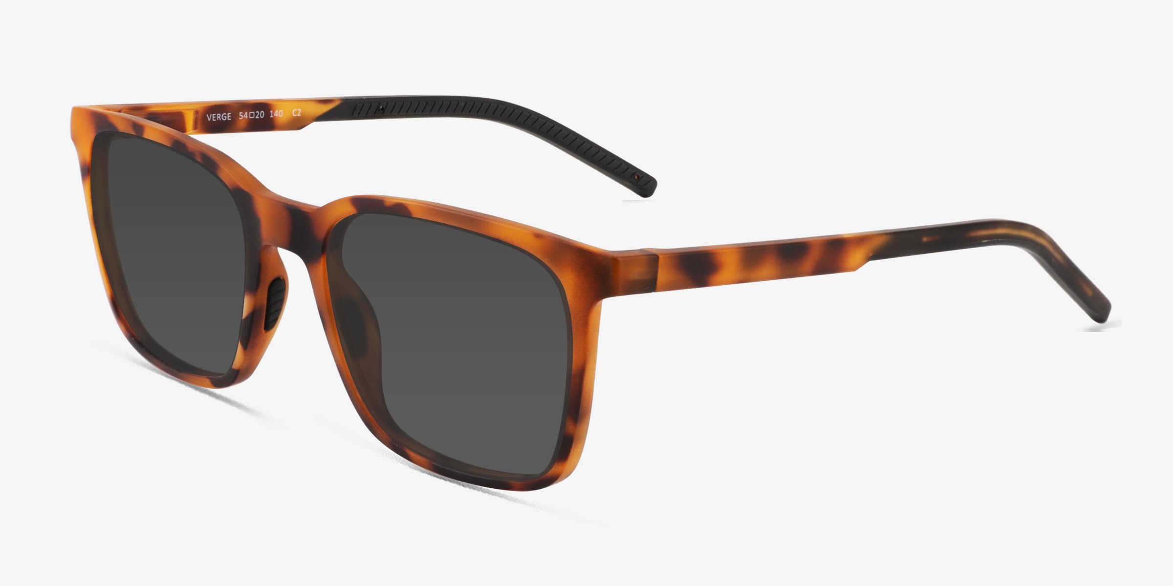 Verge - Square Matte Tortoise Frame Prescription Sunglasses