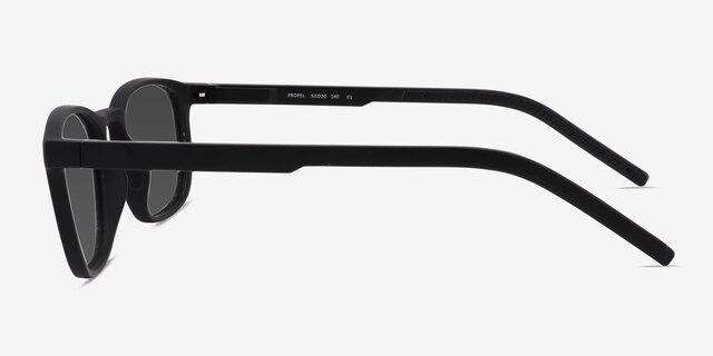 Propel Matte Black PlasticSunglass Frames from EyeBuyDirect, Side View