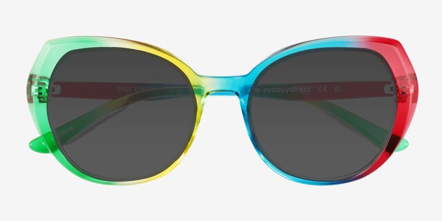 True Colors Rainbow PlasticSunglass Frames from EyeBuyDirect, Closed View