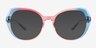 True Colors Blue Pink PlasticSunglass Frames from EyeBuyDirect, Front View