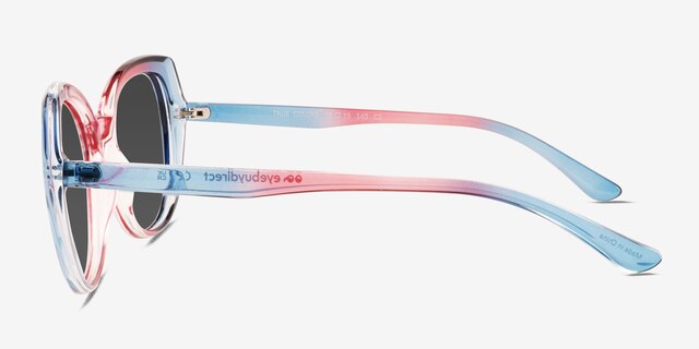True Colors Blue Pink PlasticSunglass Frames from EyeBuyDirect, Side View