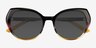 True Colors Black Yellow PlasticSunglass Frames from EyeBuyDirect, Closed View