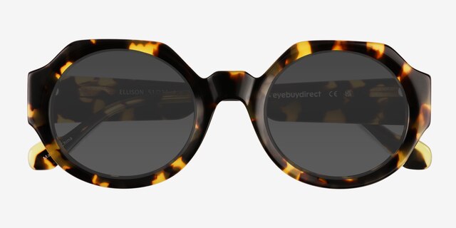 Ellison Spotty Tortoise AcetateSunglass Frames from EyeBuyDirect, Closed View