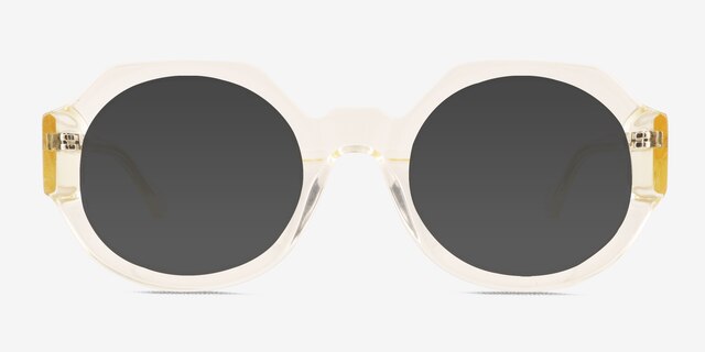 Ellison Clear Yellow AcetateSunglass Frames from EyeBuyDirect, Front View