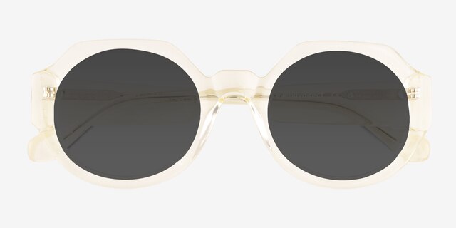 Ellison Clear Yellow AcetateSunglass Frames from EyeBuyDirect, Closed View