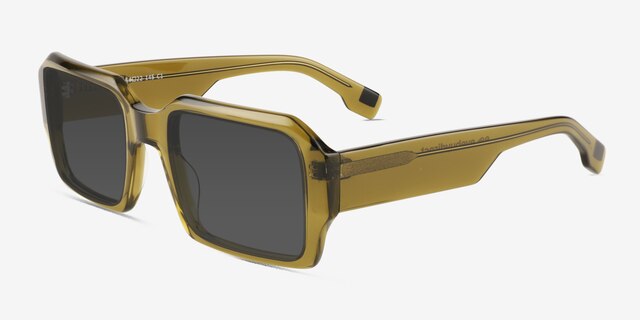 Arin Clear Green AcetateSunglass Frames from EyeBuyDirect, Angle View