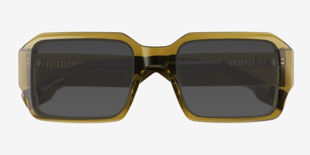 Arin Clear Green AcetateSunglass Frames from EyeBuyDirect, Closed View