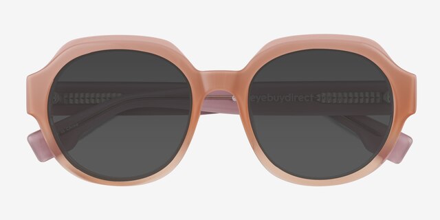 Lilly Pink White AcetateSunglass Frames from EyeBuyDirect, Closed View
