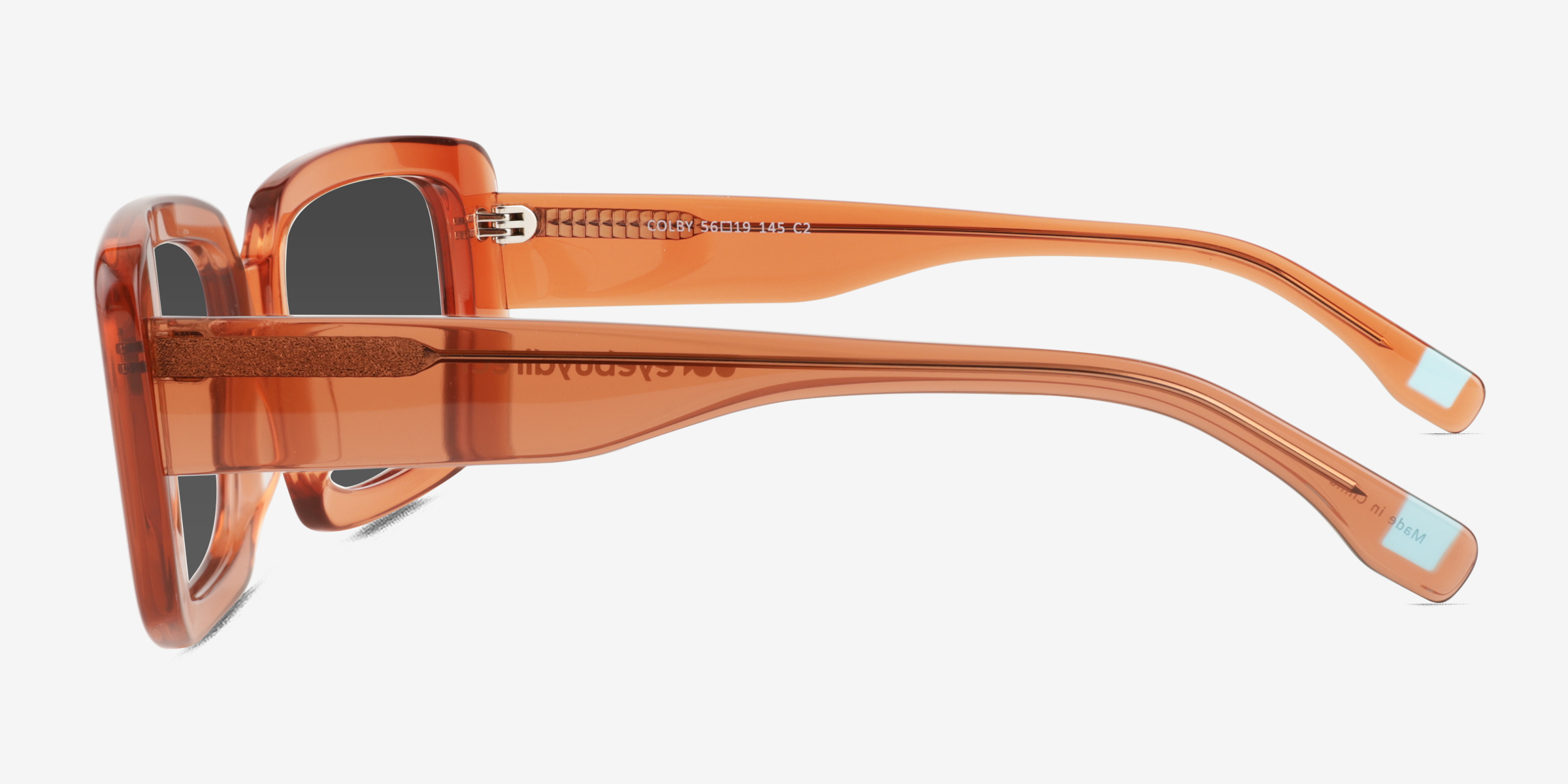 Colby - Square Clear Orange Frame Prescription Sunglasses | Eyebuydirect