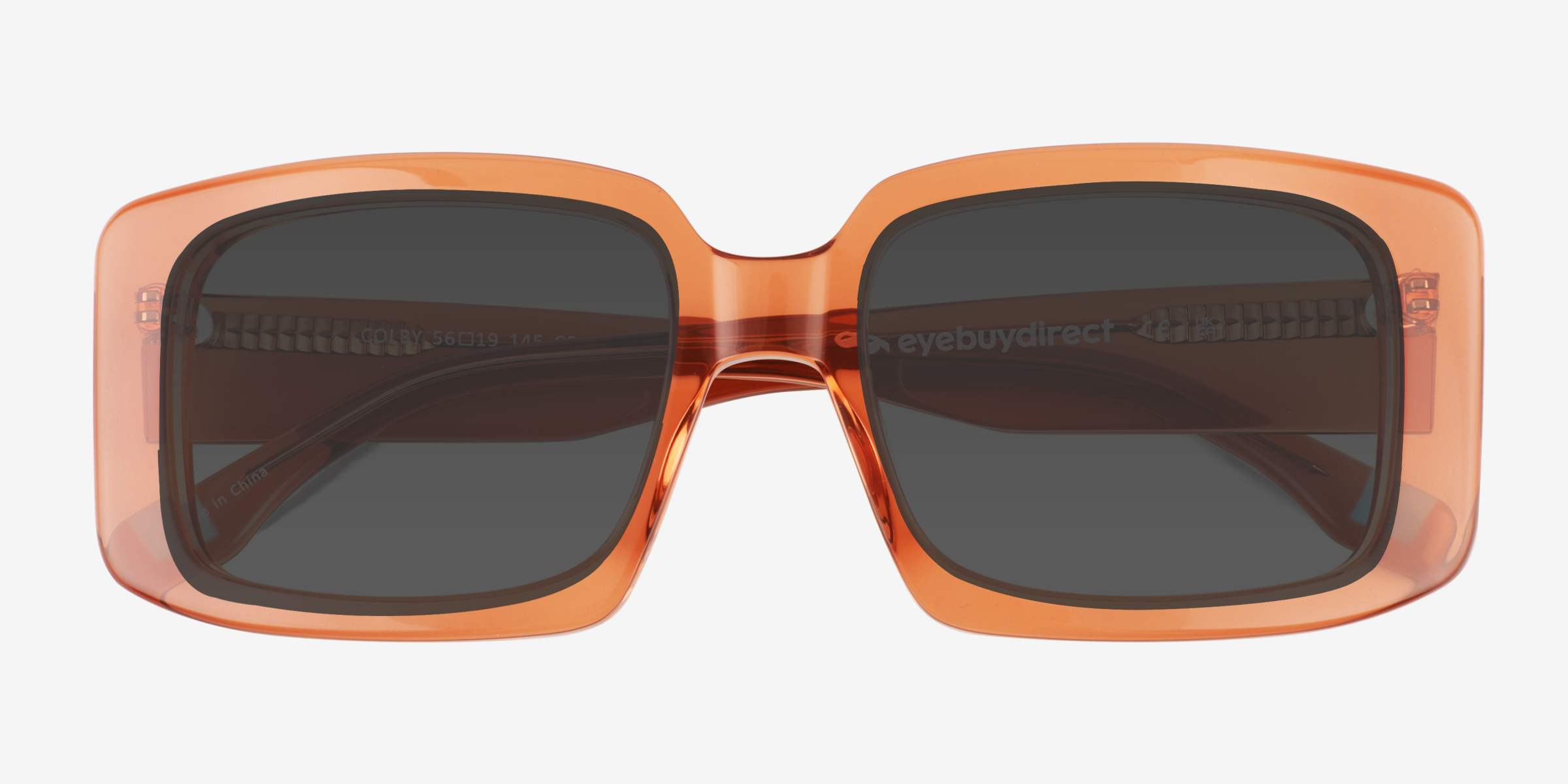 Colby - Square Clear Orange Frame Prescription Sunglasses | Eyebuydirect