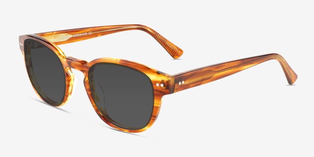 Carrie Striped Tortoise AcetateSunglass Frames from EyeBuyDirect, Angle View