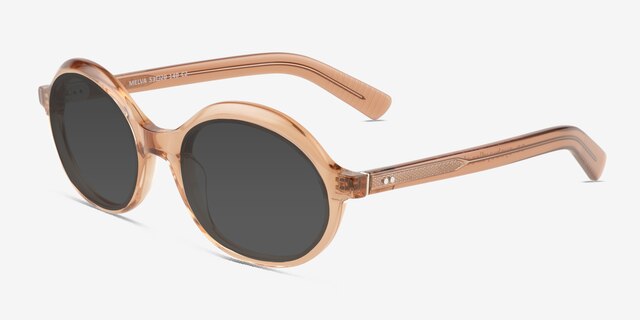 Melva Clear Brown AcetateSunglass Frames from EyeBuyDirect, Angle View