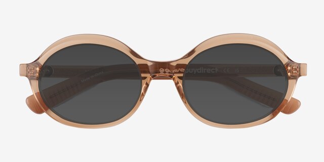 Melva Clear Brown AcetateSunglass Frames from EyeBuyDirect, Closed View