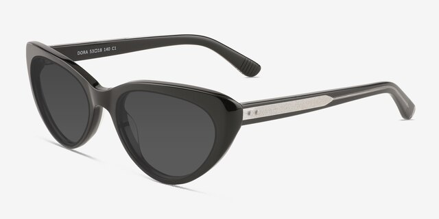 Dora Black AcetateSunglass Frames from EyeBuyDirect, Angle View
