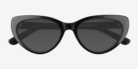 Dora Noir Acétate Soleil de Lunette de vue d'EyeBuyDirect, Vue Rapprochée