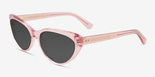 Dora Clear Pink AcetateSunglass Frames from EyeBuyDirect, Angle View