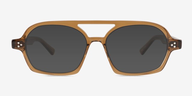 Ridley Clear Brown AcetateSunglass Frames from EyeBuyDirect, Front View