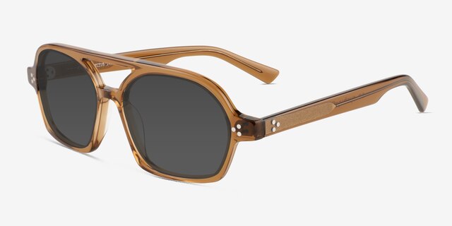 Ridley Clear Brown AcetateSunglass Frames from EyeBuyDirect, Angle View