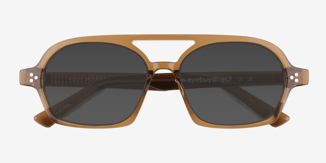 Ridley Clear Brown AcetateSunglass Frames from EyeBuyDirect, Closed View