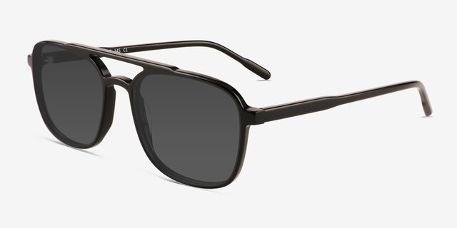 Cam Black AcetateSunglass Frames from EyeBuyDirect, Angle View