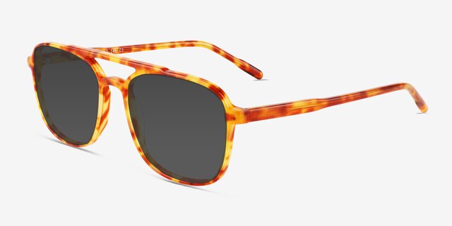 Cam Orange Tortoise AcetateSunglass Frames from EyeBuyDirect, Angle View