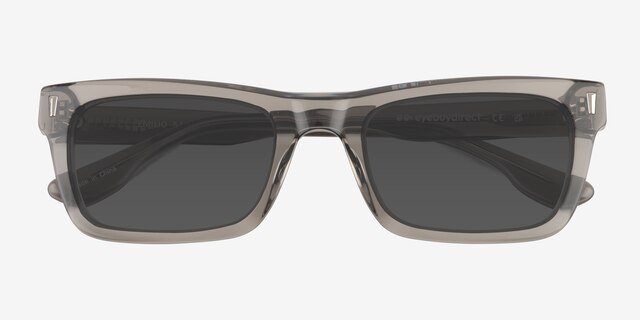 Emilio Clear Gray AcetateSunglass Frames from EyeBuyDirect, Closed View
