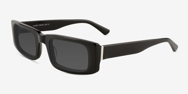 Alaric Black AcetateSunglass Frames from EyeBuyDirect, Angle View