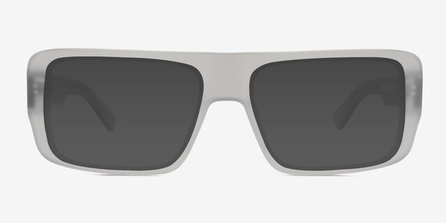Nick Clear Matte Gray AcetateSunglass Frames from EyeBuyDirect, Front View