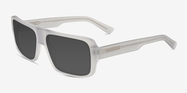 Nick Clear Matte Gray AcetateSunglass Frames from EyeBuyDirect, Angle View