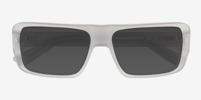 Nick Clear Matte Gray AcetateSunglass Frames from EyeBuyDirect, Closed View