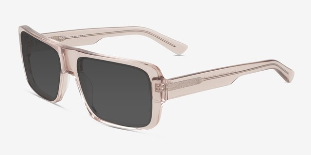 Nick Clear Brown AcetateSunglass Frames from EyeBuyDirect, Angle View
