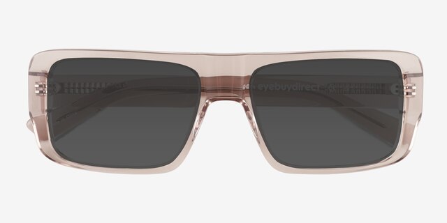 Nick Clear Brown AcetateSunglass Frames from EyeBuyDirect, Closed View