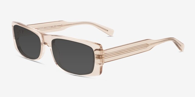 Ernest Clear Brown AcetateSunglass Frames from EyeBuyDirect, Angle View