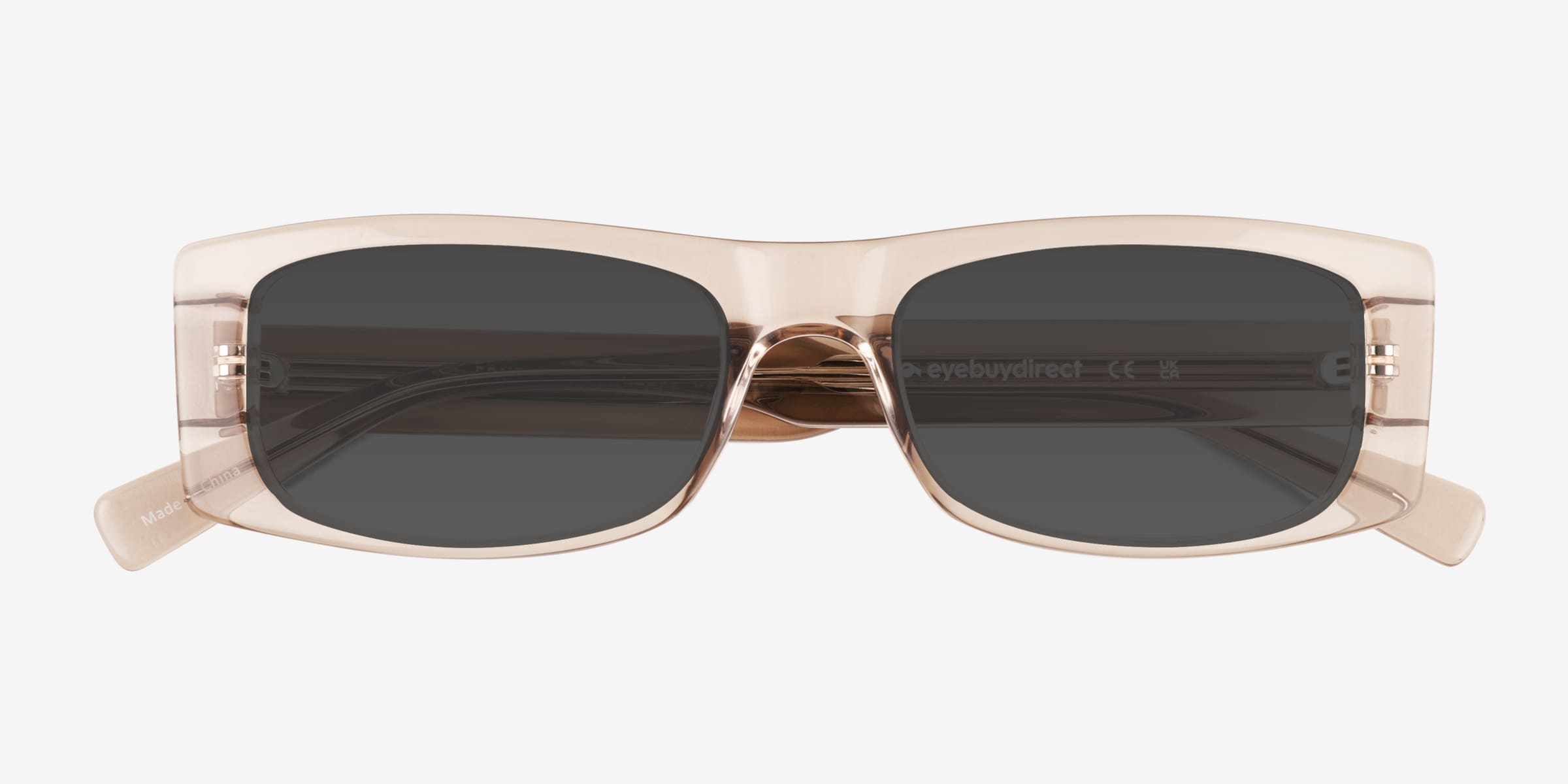 Grey clear frame Classic rectangular shape brown tinted fashion sunglasses Exte EX62504 – Vintage Frames Company main image 4