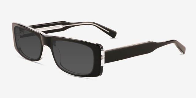 Ernest Black Clear AcetateSunglass Frames from EyeBuyDirect, Angle View