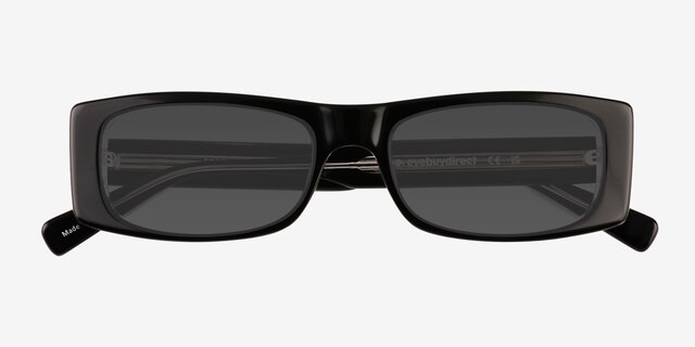 Ernest Black Clear AcetateSunglass Frames from EyeBuyDirect, Closed View