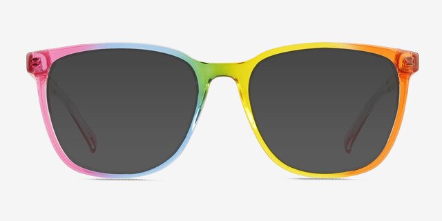 Shine Bright Rainbow PlasticSunglass Frames from EyeBuyDirect, Front View