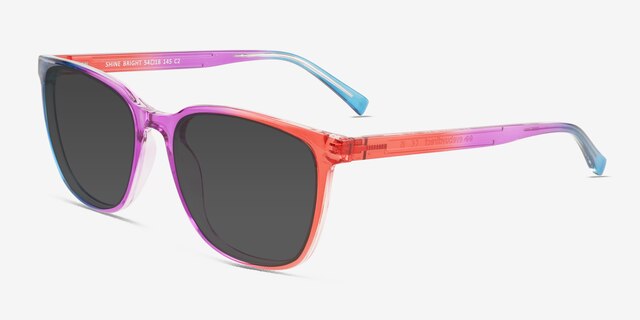 Shine Bright Purple Orange Rainbow PlasticSunglass Frames from EyeBuyDirect, Angle View