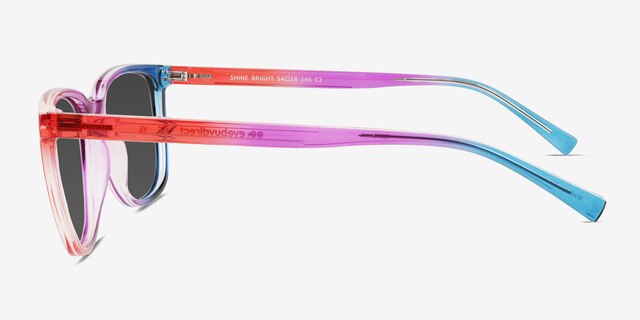 Shine Bright Purple Orange Rainbow PlasticSunglass Frames from EyeBuyDirect, Side View