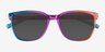 Shine Bright Purple Orange Rainbow PlasticSunglass Frames from EyeBuyDirect, Closed View
