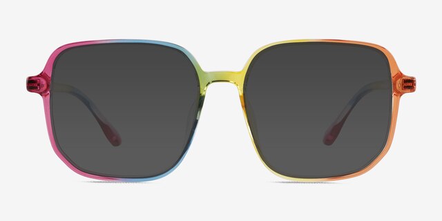 Sunlit Clear Rainbow PlasticSunglass Frames from EyeBuyDirect, Front View